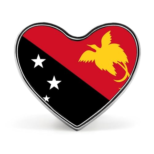 Broche en émail Drapeau de Papouasie-Nouvelle-Guinée, Insigne en Forme de cœur, Bijou Humoristique pour Sac à Dos, vêtements et Chapeaux
