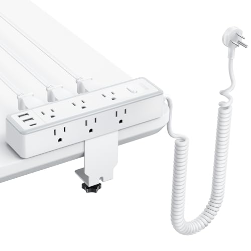 12 in 1 Standing Desk Power Strip, NTONPOWER 10ft Extension Cord with 9 AC Outlets 3 USB Ports, Table Mount or Wall Mountable Charging Station,Standing Desk Accessories