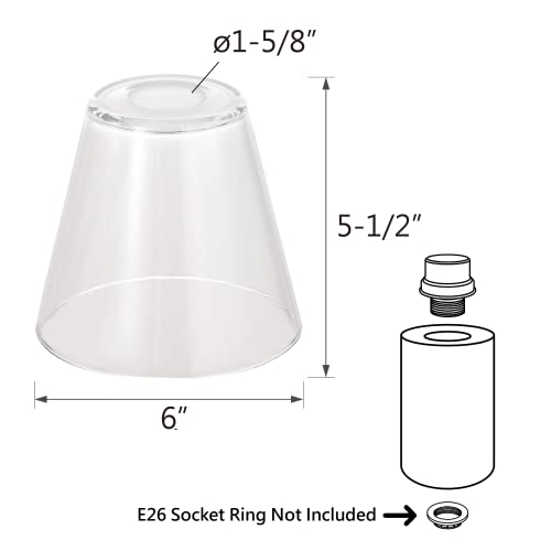 Image of Aspen Creative 23645-60-3, Clear Glass Shade for Lighting Fixture, Pendant, Size: 6 inch D x 5-5 /8 inch H