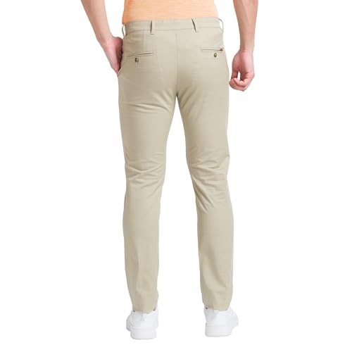 Image of Park Avenue Men's Mid Rise Printed Cotton Blend Slim Fit Casual Trousers