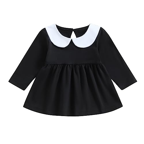 Vestido Negro de Manga Larga para Bebé 12-18 Meses