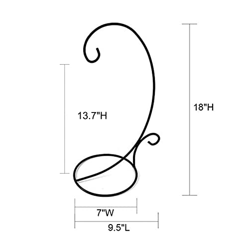 K Kilipes 2 Pack 18" H Ornament Display Stand, Black Iron Glass Ball Ornament Holder Stand For Hanging Plants, Hanging Terrarium Stand For Wedding Ornament Hanging Stand Rack Holder (2, L) #TOP6