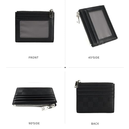 Ultra-Thin Card Holder ID Card Bag Multiple Zipper Wallet for Men Women Pu Leather Waterproo4