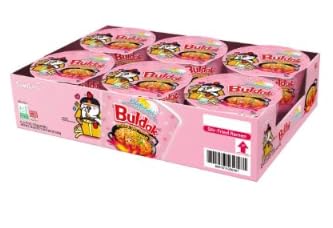 Buldak Chicken Flavor Ramen Big Bowl - Creamy Spicy Korean Noodles – 3.7 Oz (pack of 6) - with Life of Style