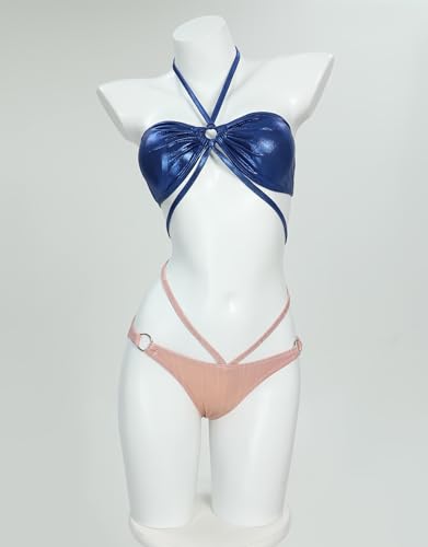 haikyuu Women Cosplay Swimsuit with Wrap Skirt Anime Two Piece Bathing Suit Halter Rave Swimwear4