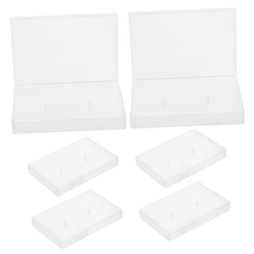 STOBAZA Cassette Tape Display Rack 6pc Cassette Storage Box Audio Tape Holder Plastic Case