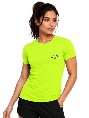 Image of 3Colors Women's Active Dry Fit Sports Active T-Shirt | Quick Dry Gym Workout Tee | Athletic Running Training Top-Active Signal