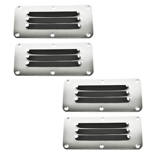 Image of MARINE CITY Stainless-Steel 2-1 /2 inch x 5 inch Rectangle Stamped Louvered Vent