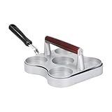 MotiveTech Aluminum Alloy Burger Press for Meat Press Grill Flat Presser Sandwich Accessory Patty Steak Hamburger Making Homemade Handle E, Red