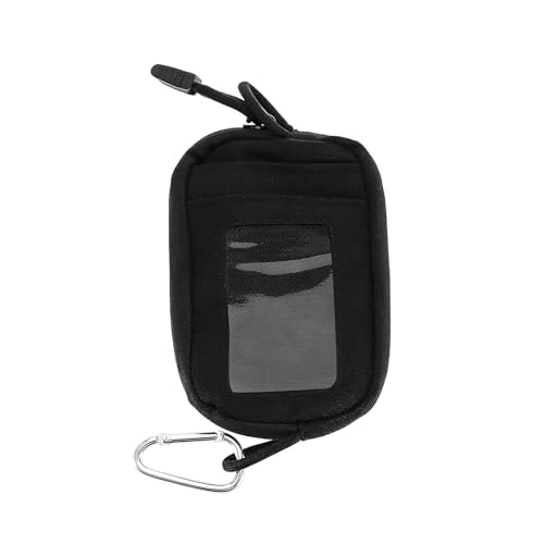 ECSiNG Mini Coin Clip Nylon Wallet with Card Slot Keychain Waterproof Leisure Card Bag Suitable for Outdoor Men's and Women's Running Travel Wallet Black