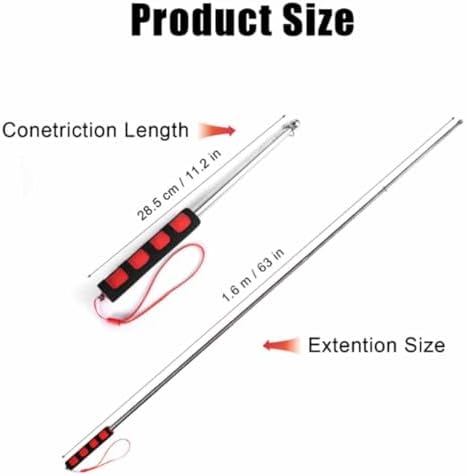 Fenteer Horse Training Flag,Equestrian Flag,Horsemanship Supplies Retractable Flagpole Horse Training Equipment for Riding Activities, Red Handle - 2