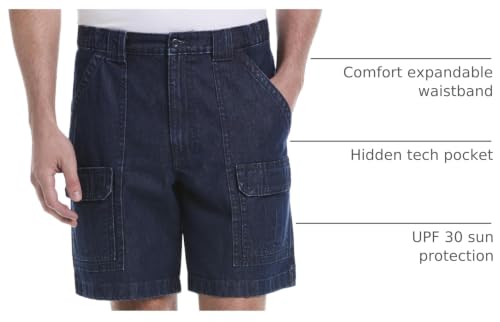 Image of Savane Mens 8 inch Hiking Cotton Cargo Shorts with Tech Pocket (Available in Big & Tall)