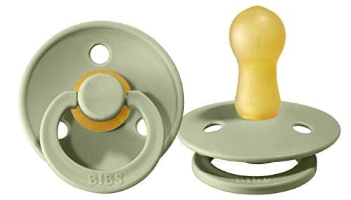 Image of BIBS Pacifiers Colour Collection | Natural Rubber Baby Pacifier | Set of 2 BPA-Free Soothers | Made in Denmark | 18+ Months (Pack of 2) | Sage