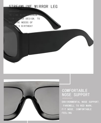 4 Pieces Trendy Oversized Square Aviator Sunglasses for Women Men Big Luxury Designer Thick Frame Sun Glasses4