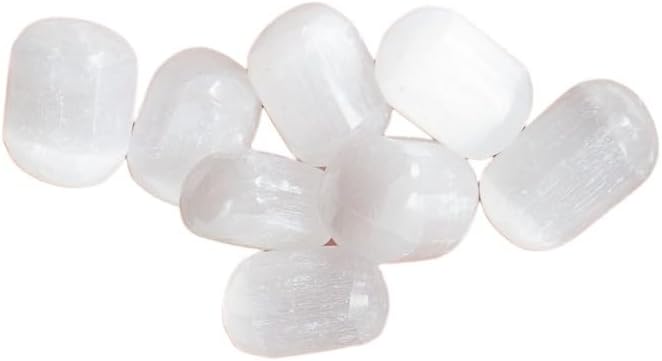 SOLSTICESHARDSNatural Stone - Healing Cleansing Crystal for Clarity and Calm, Meditation, Energy also Cleanse and recharge other Crystals Selenite Tumble 100 Gram