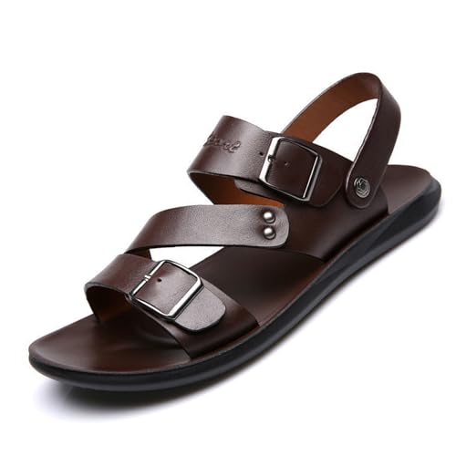 Men's Open Toe Hollow Beach Sandals Slip On Breathable Lightweight Comfortable Non-Slip Flat Sandals Fashion Simple Summer Casual Beach Shoes