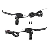 Yulatik 1 Pair 2 Wires Bike Brake Levers, 5.6 FT Durable Left & Right E Bike Bicycle Electric Brake Lever Accessories for 22.5mm Handlebar Mountain Bike, Road Bike