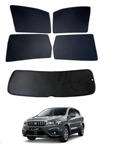 Image of Premium Car Sunshade Fix Type Non-Magnetic Curtain with Rear Dicky Curtain Set of 5pc for Scross