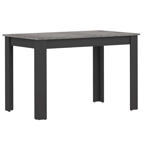 Symbiosis Nice, Mesa de comedor, Negro y Cemento 110x70x73,1 cm