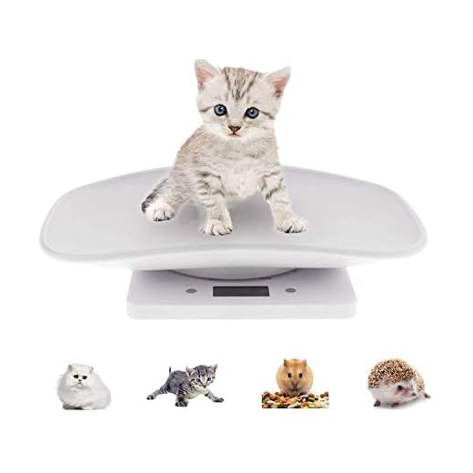 YCDTMY Digital Pet Scale Food Weight Scale LCD Electronic Scales for Measuring Small Dog Cat Pet Food - Capacity up to 10 kg /22 lb(White)