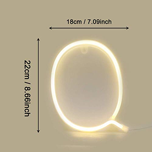 Image of ENUOLI LED Warm White Neon Letter Night Lights Glow Words Sign Gift Alphabet Neon Art Decorative Lights Best Wall Decor Hanging for Wedding Birthday Party Christmas Home Bar Club B