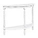 MONMEE Small Half Moon Console Tables for Entryway, 2 Tier Curved Solid Wood Console Tables, Wooden Entryway Table for Living Room(Milk White)