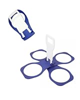 1 Stück faltbarer Becherhalter für Kaffee, Softdrinks, Bierbecher - stabil, wiederverwendbar im Taschenformat, für Festivals und Sportfans, 4 Becher (blau)