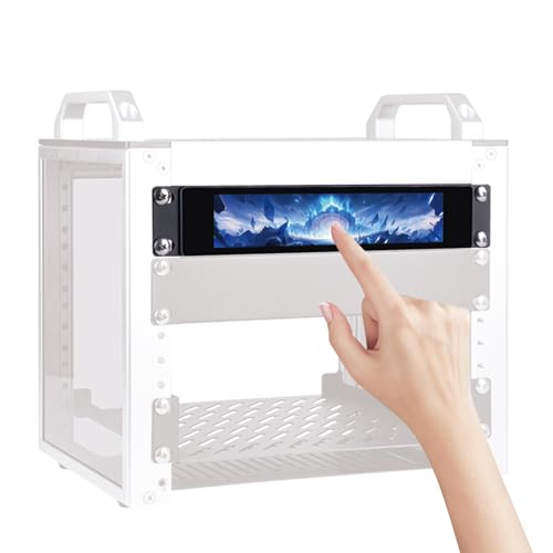 GeeekPi 6.91 inch 1424x280 LCD Touch Screen 1U Rack Mount Monitor for DeskPi RackMate T0/T1/T2/T0 Plus/T1 Plus/TL1 Server Cabinet and 10 inch Server Rack