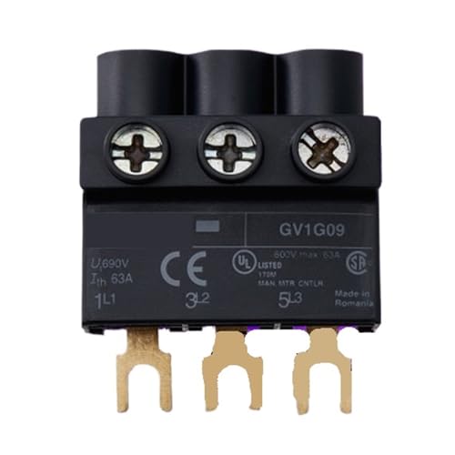 Terminal de bus del disyuntor del motor GV2 con conector GV1G09 de cableado superior 3P