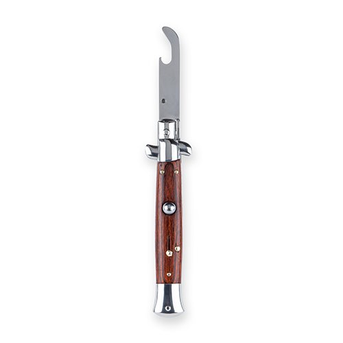 Switchblade Stainless Steel and Wood Bottle Opener by Foster and Rye