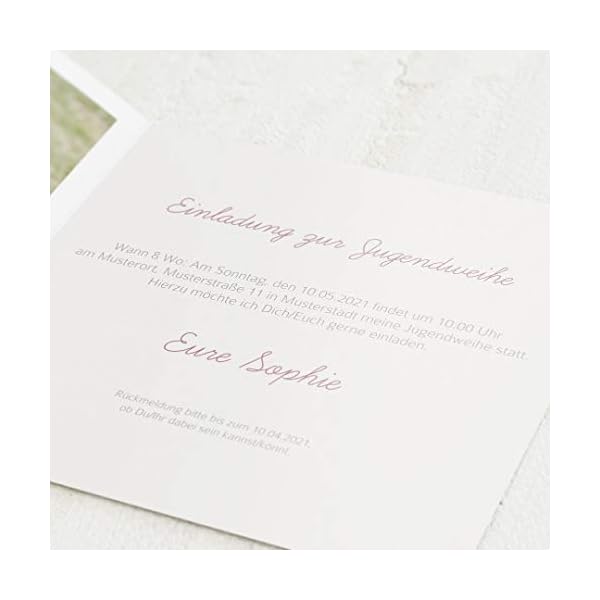 sendmoments Jugendweihe Einladung, Erwachsenwerden, 5er Klappkarten-Set quadratisch, personalisiert mit Text & Fotos… – Bild 5