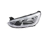  EDA PREMIUM auto Scheinwerfer Links 2278782 passend für FORD FOCUS 2018-, mit Stellmotor für LWR, Chrom, H7/H1, ECE, mit Tagfahrlicht (LED)