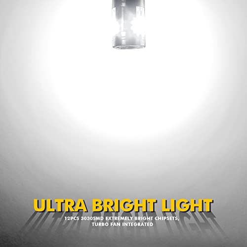 Besbul 7440 7443 Led Bulb With Turbo Fan, Canbus Ready Turn Signal Bulbs 12-40V T20 W21W Tail Reverse Backup Brake Drl Blinker Lights White, Pack Of 2 #TOP2