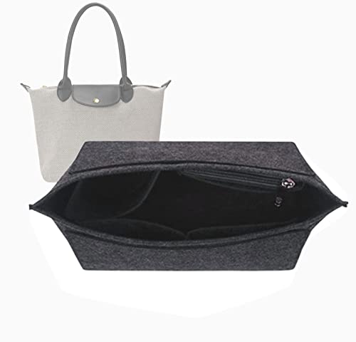 Lckaey bag organizer for longchamp insert le pliage large organizer purse insert 1028dark grey-L