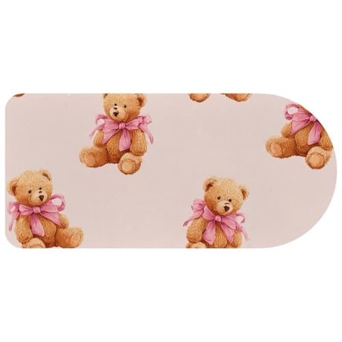 Grand tapis de souris de jeu ours mignon avec ruban rose cadeau idéal bureau