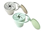 otterlove Collapsable Silicone Snack Container With Attachable Lid | 100% Pure LFGB Platinum Silicone with No Fillers | Snack Cup (2 Pack - Sage & Sand)