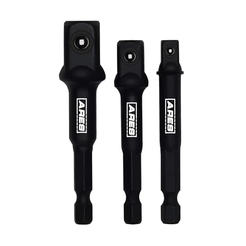 ARES 70000-3-Inch Impact Grade Socket Adapter Set - Turns Impact Drill Driver into High Speed Socket Driver - 1/4-Inch, 3/8-Inch, and 1/2-Inch Drive
