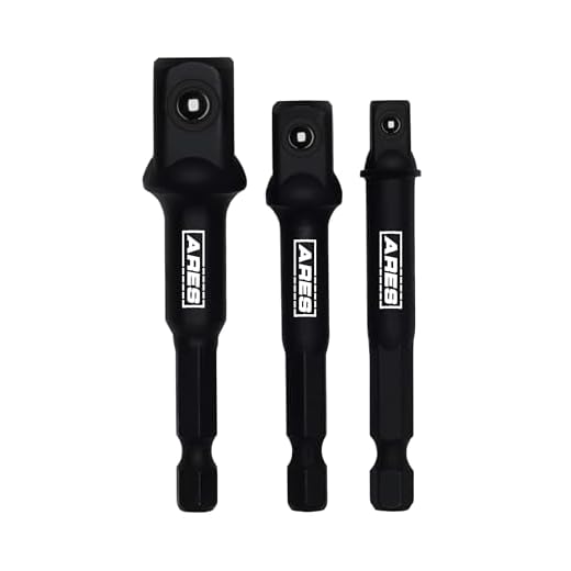 ARES 70000-3-Inch Impact Grade Socket Adapter Set - Turns Impact Drill Driver into High Speed Socket Driver - 1/4-Inch, 3/8-Inch, and 1/2-Inch Drive