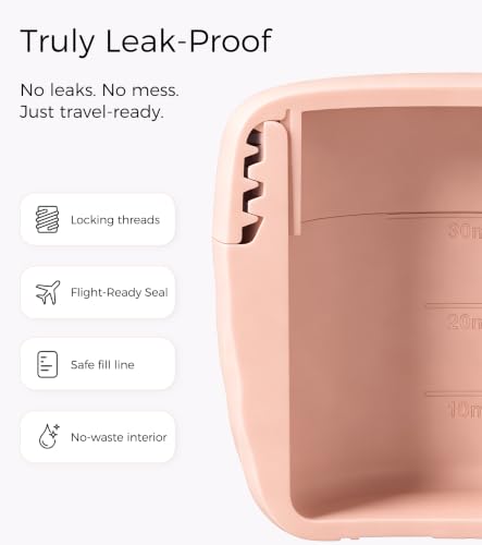 Image of TakeToday Travel Containers for Toiletries, 1oz, 4 Pack, Apricot | Air Travel Leak-Proof, TSA Approved, Silicone Jars with Lid, for Cosmetics & Toiletries