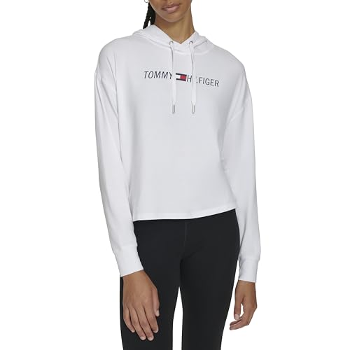 Image of Tommy Hilfiger Women's Lightweight Logo Hoodie Sweatshirt