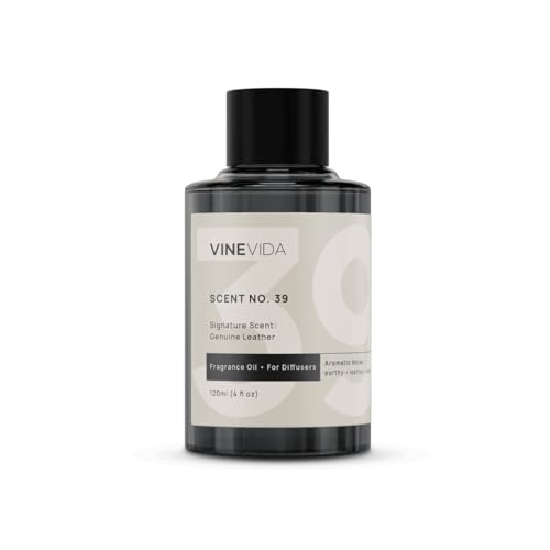 VINEVIDA Genuine Leather Fragrance Oil for Cold Air Diffusers, Essential Oils for Diffuser Oil Refill & Air Freshener Room Spray - 4 Fl Oz