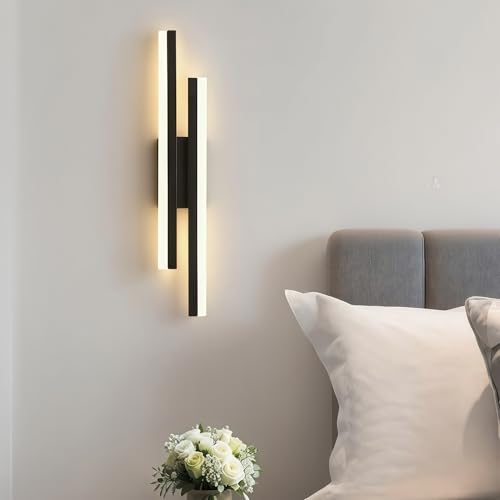 Funito Wall Light LED Indoor 16W 1800LM Wall Lamp Modern Warm White 3000K Black Long Wall Sconce Acrylic for Bedroom Living Room Corridor Hallway