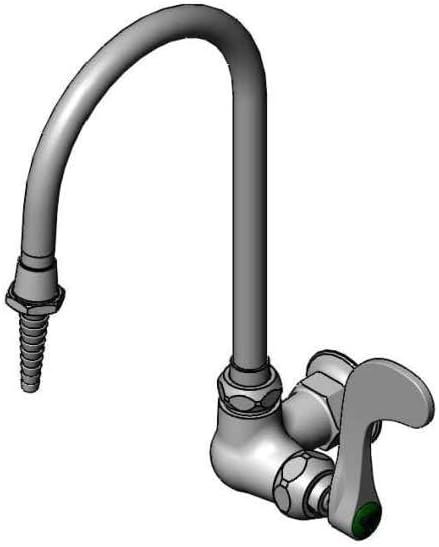 T&S Brass, BL-5710-01WH4, Lab Faucet, Single Temp, Wall Mount, Swi