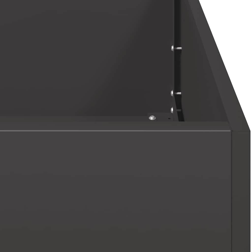 vidaXL Jardinera Acero Negro 80x80x80 cm, macetero, Soporte para Plantas, lecho Elevado, Soporte para jardineras, Bandeja para Plantas
