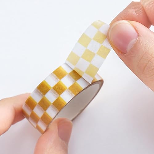 SANZTU 5Pcs Black White Decorative Washi Tape Compact Checkerboard Pattern Paper Tape DIY Fade-Resistant Arts Black and White Washi Tape and Arts and Crafts Tape Adhesives, Arts and Crafts Tape - Image 9