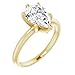 14K Solid Gold Handmade Engagement Ring 1.50 CT Pear Cut Moissanite Diamond Solitaire Wedding/Bridal Ring for Women/Her Propose Ring (Yellow)