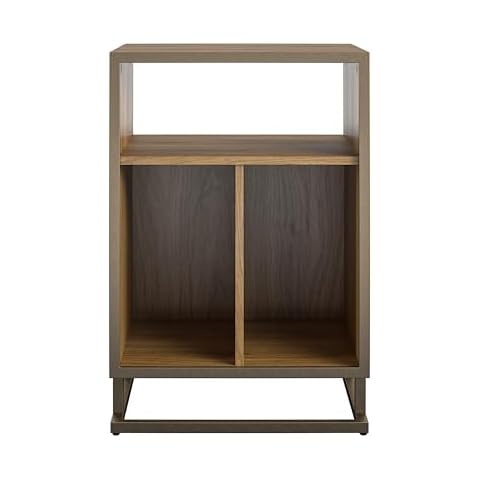 Novogratz Regal Turntable Stand/End Table, Walnut Cover