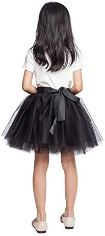 Little Girl Tutu Skirt A Line 7 Layers Tulle Skirt Party Princess Dance Tutus for Girls (3T -10T) Black
