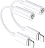 [Apple MFi Certified] iPhone 3.5mm Headphone Jack Adapter,2 Pack for Apple Lightning to 3.5mm Earphones Jack Adapter Cord Dongle Aux Cable Converter Accessories Compatible with iPhone14 13 12 11/Xs/XR