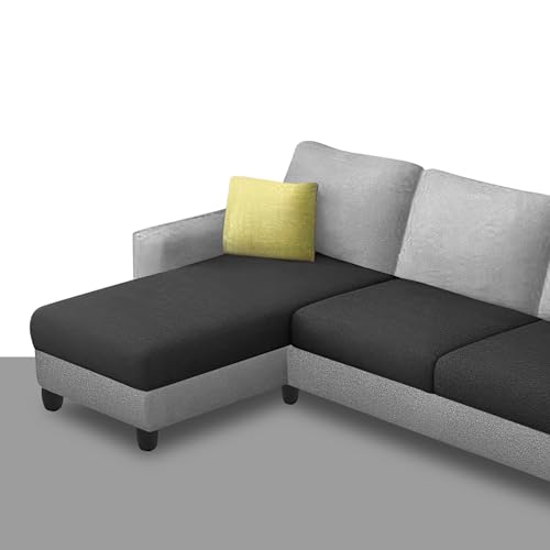 Image of Orland 4 Seater LHS L Shape Sofa Set for Living Room | Color - Black Grey | Premium Fabric Sofa
